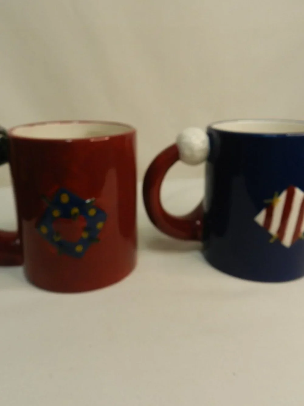 Vintage Christmas Santa & Mrs. Santa Claus Set Pair Mugs Cups Holidays